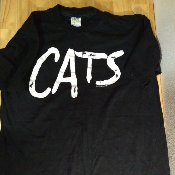 Vintage 90s Cats Musical Movie Logo T-Shirt - Picture 1 of 9